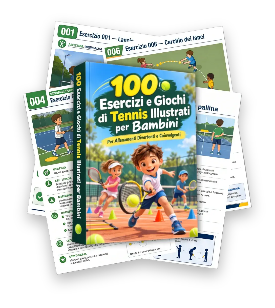 100 Esercizi di Tennis Illustrati per Bambini
